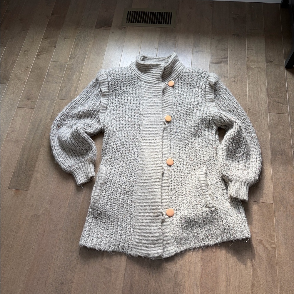Vintage Beige Cardigan with Button Accents